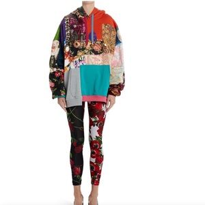 Dolce and Gabbana floral leggings as seen on Emily in Paris